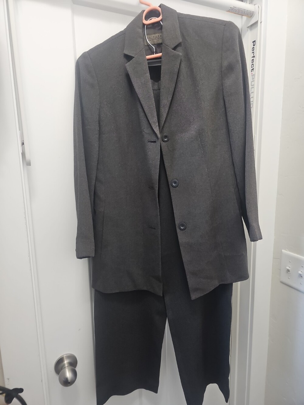 Vintage John Paul Richard Petite Charcoal 2Pc Suit Set USA Made